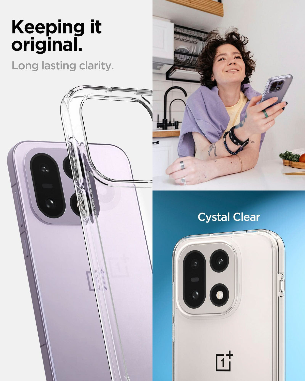 ACS09785 - OnePlus 15 Ultra Hybrid in Crystal Clear showing the long-lasting clarity. 