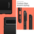 ACS03437 - Pixel 6 Case Rugged Armor in matte black sleek design. carbon fiber accent styling.