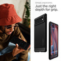 ACS03437 - Pixel 6 Case Rugged Armor in matte black simply ergonomic just the right depth for grip.