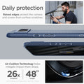 ACS06312 - Pixel 8 Pro Case Liquid Air in navy blue daily protection raised edges protect the camera and screen from surface scratches. Air cushion technology helps mitigate impact from drops.
