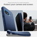 ACS09040 - Pixel 9a Case Liquid Air in Navy Blue showing the raised protection for scratch prevention. Protect your camera and screen