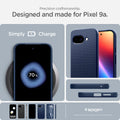 ACS09040 - Pixel 9a Case Liquid Air in Navy Blue showing the precision craftsmanship. Designed and made for Pixel 9a