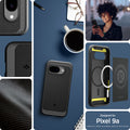 ACS09041 - Pixel 9a Case Rugged Armor (MagFit) in black showing designed for pixel 9a