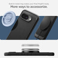 ACS09041 - Pixel 9a Case Rugged Armor (MagFit) in black showing the built-in metal ring makes your pixel Mag Fit ready