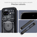 ACS09044 - Pixel 9a Case Ultra Hybrid Zero One showing the cutouts for easy access to camera, buttons, and ports. Precise cutouts