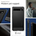 ACS04476 - Pixel 6a Case Rugged Armor in black rugged armor. modern yet rugged.
