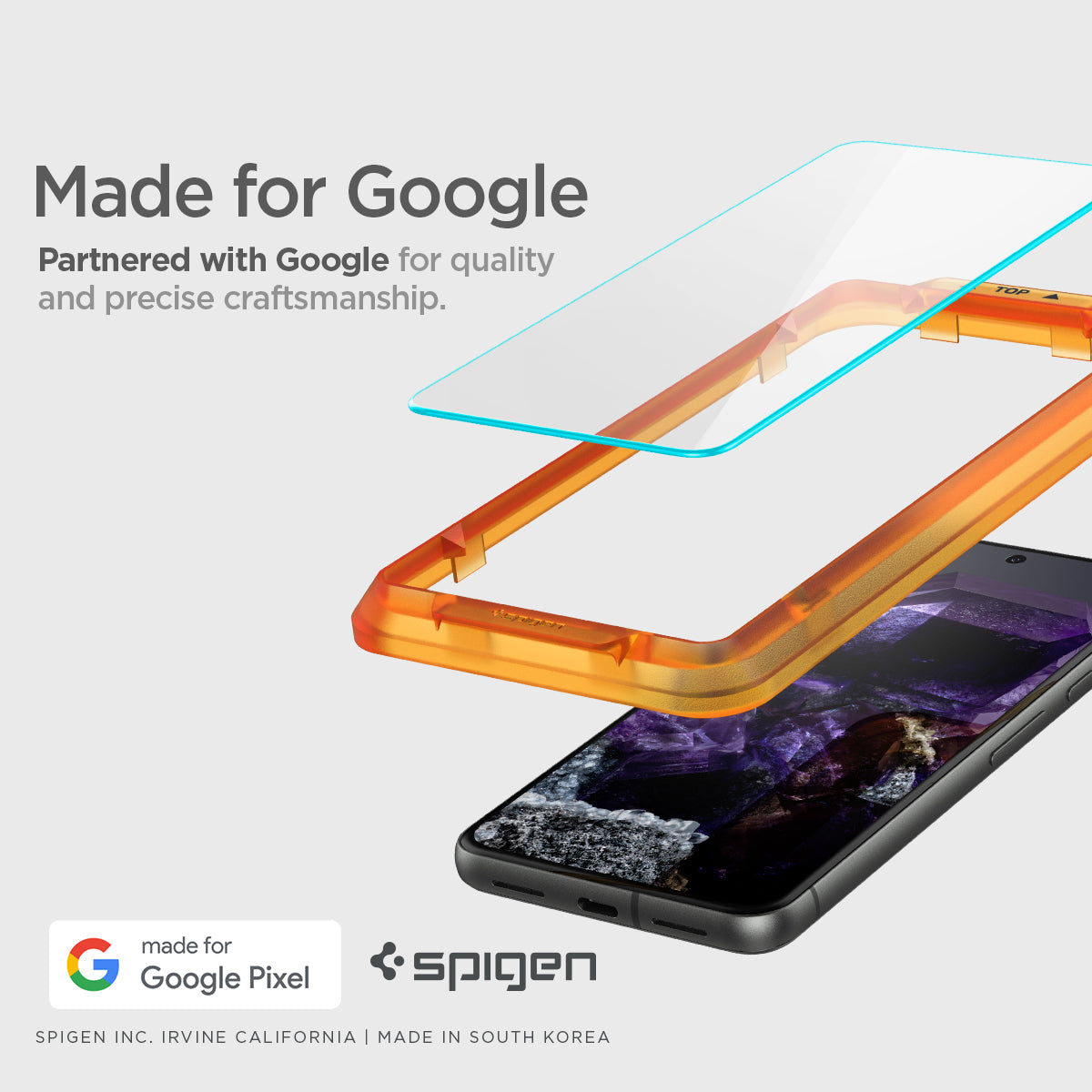 AGL07396 - Pixel 8 Alignmaster in Clear  made for google partnered with google for quality and precise craftsmanship.