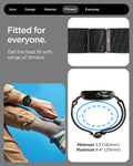 AMP11421 - Pixel Watch 4 45mm Lite Fit X Watch Band in black showing the fitted for everyone