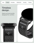 AMP11749 - Pixel Watch 5 (45mm) Athlex Air Active Black Gray close-up view highlighting the woven texture, durable construction, and premium finish.