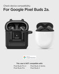 ACS09481 - Pixel Buds 2a Case Lock Fit in black showing the compatibility. Compatible with Google Pixel Buds 2a