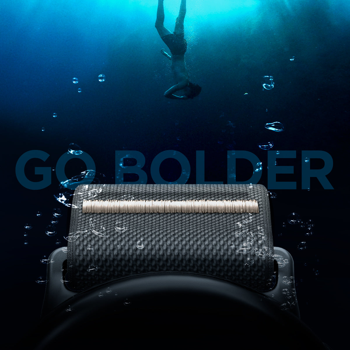 AMP06348 - Pixel Watch Series Case Lite Fit in black go bolder. Shows the depths of the sea.