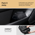 ACP09093 - R1S (2022-2025) Rivian CryoShade RO260 in Black showing the fold-tested over 1,000 times for proven durability when storing your sunshade. Compact and can stow away when you're on the go