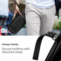 AFA06923 - ROG Ally (2023) RC71L Rugged Armor Pro Pouch in black showing the security of holding it with attached strap