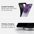ACS00753 - Galaxy S20 Plus Rugged Armor Case in black durable flexibility. Easily open and close for all purpose. wireless charging no need to take off the case. charge on.