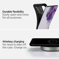 ACS00790 - Galaxy S20 Rugged Armor Case in black durable flexibility. Easily open and close for all purpose. wireless charging no need to take off the case. charge on.