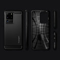 ACS00711 - Galaxy S20 Ultra Rugged Armor Case in black showing front, back, side.