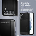 ACS02421 - Galaxy S21 Rugged Armor Case in matte black simplicity with a twist. Sleek matte black coating with an aggressive profile and carbon fiber accent.