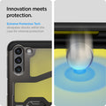 ACS02390 - Galaxy S21 Plus Tough Armor Case in black innovation meets protection. Extreme protection tech dissipates shocks within he case for internal protection.