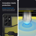 ACS02354 - Galaxy S21 Ultra Tough Armor Case in black innovation meets protection. Extreme protection tech dissipates shocks within he case for internal protection.