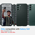 ACS04386 - Galaxy S22 5G Case Liquid Air in abyss green showing the compatibility only with Galaxy S22. Not compatible with Galaxy S22+ and S22 Ultra