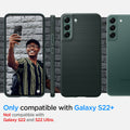 ACS04521 - Galaxy S22 Plus 5G Case Liquid Air in abyss green showing the compatibility only with Galaxy S22+. Not compatible with Galaxy S22 and S22 Ultra