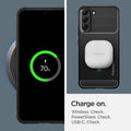 ACS03952 - Galaxy S22 Plus 5G Case Rugged Armor in black Charge on. Wireless check. Powershare check. USB-C check.