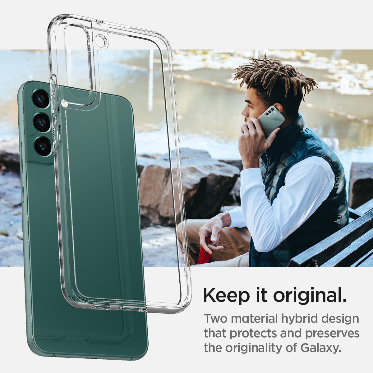 ACS03954 - Galaxy S22 Plus 5G Case Ultra Hybrid in crystal clear keep it original. Long lasting clarity that preserves the originality with quality.