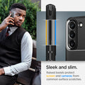 ACS03986 - Galaxy S22 5G Case Rugged Armor in black  sleek and slim. Raised bezels protect screen and cameras from common surface scratches.