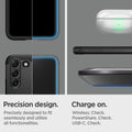 ACS03991 - Galaxy S22 5G Case Tough Armor in black precision design. Precisely designed to fit seamlessly and utilize all functionalities. Charge on. Wireless check. Powershare check. USB-C check.
