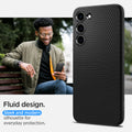 ACS05712 - Galaxy S23 Case Liquid Air in matte black showing the fluid design. Sleek and modern silhouette for everyday protection