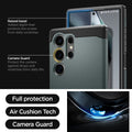 ACS07302 - Galaxy S24 Ultra Case Tough Armor in Abyss Green showing the full protection, air cushion tech and camera guard. Raised bezel-added depth that protects the screen from daily scratches