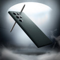 ACS07288 - Galaxy S24 Ultra Case Liquid Air in Abyss Green showing back with pen.