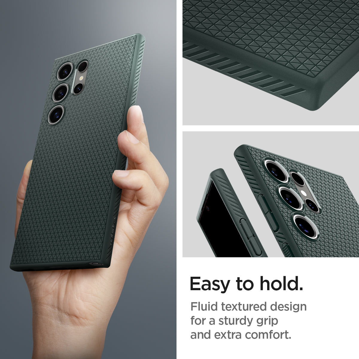 ACS07288 - Galaxy S24 Ultra Case Liquid Air in Abyss Green  easy to hold. fluid textured design for a sturdy grip and extra comfort.