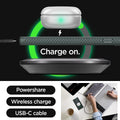 ACS07288 - Galaxy S24 Ultra Case Liquid Air in Abyss Green charge on. powershare. wireless charge. USB-C cable.