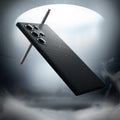 ACS07287 - Galaxy S24 Ultra Case Liquid Air in Matte Black showing back with pen.