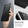 ACS07287 - Galaxy S24 Ultra Case Liquid Air in Matte Black easy to hold. fluid textured design for a sturdy grip and extra comfort.
