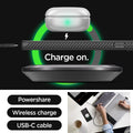 ACS07287 - Galaxy S24 Ultra Case Liquid Air in Matte Black charge on. powershare. wireless charge. USB-C cable.