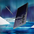 ACS07284 - Galaxy S24 Ultra Case Liquid Crystal in Space Crystal showing clear back on the sea.