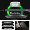 ACS07314 - Galaxy S24 Ultra Case Optik Armor in Abyss Green showing the powershare, wireless charge and USB-C cable