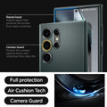 ACS07282 - Galaxy S24 Ultra Case Thin Fit in Abyss Green raised bezel added depth that protects the screen from daily scratches. camera guard protect the camera against drops and scratches from daily life. full protection. air cushion tech. camera guard. 