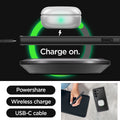 ACS07296 - Galaxy S24 Ultra Case Ultra Hybrid in Frost Black charge on. powershare. wireless charge. USB-C cable.