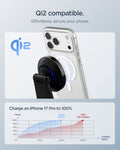 ACH07976 - OneTap Phone Stand S310WC (MagFit) showing Qi2 magnetic attachment and fast charging performance comparison graph