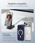 ACH07976 - OneTap Phone Stand S310WC (MagFit) showing MagSafe compatibility with iPhone cases and hands free desk charging setup