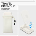 AMP07117 - Universal Phone Stand S311-1 in Dune Beige showing travel friendly, packs down into pouch for on-the-go utility