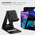 AMP02780 - S311 Charger Stand in black showing the compatibility. Holds a wide range of device up to 11