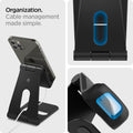 AMP02780 - S311 Charger Stand in black showing the organization. Cable management made simple