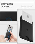 AFA10405 - MagSafe Card Holder Slim Fold (MagFit) | S314-1 in Black showing easy card access. cutout allows quick access and holds up to one card