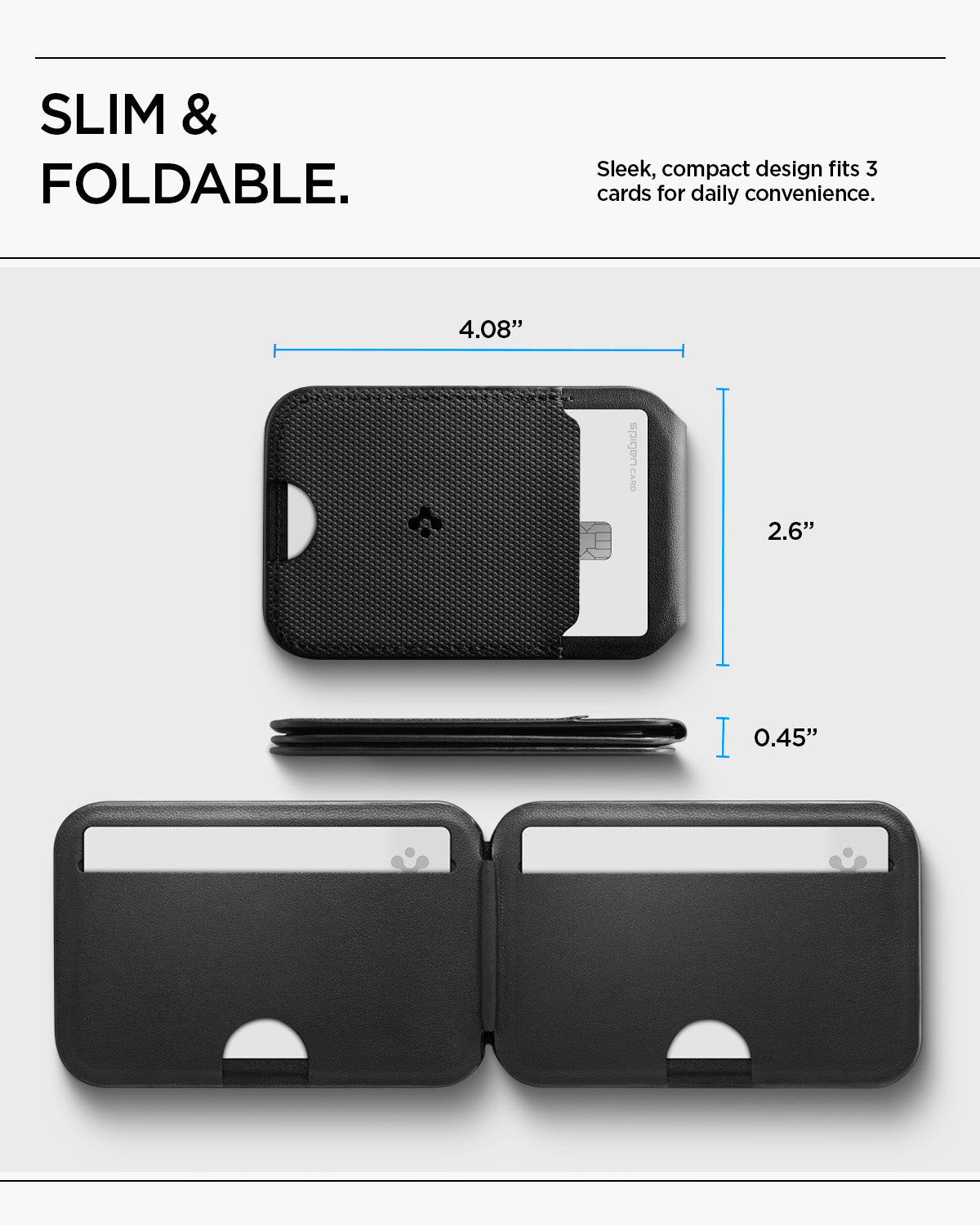 AFA10406 - MagSafe Card Holder Slim Fold (Mag Fit) | S314-2 showing the slim  foldable feature