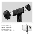 AMP09336 - Tripod Selfie Stick S541W in Black showing the premium non-slip silicone grip. The silicone pads keep your device secure and scratch-free