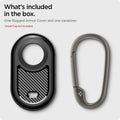 ACS06271 - Galaxy SmartTag 2 Case Rugged Armor in matte black what's included in the box. one rugged armor cover and one carabiner. Smart tag not included.